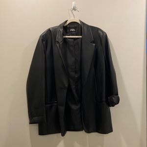 Zara Leather Blazer Size XXL